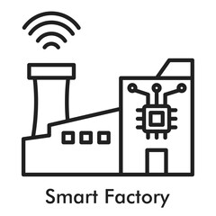 Smart Factory Icon - Line Style