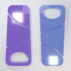 Purple-blue Guotie is a traditional japanese food icon isolated on grey background. Asian food. Minimalism concept. 3D render illustration