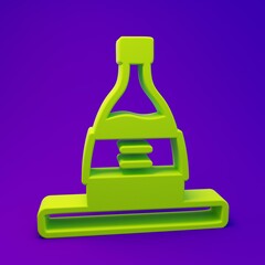 Green Bottle of sake icon isolated on purple-blue background. Minimalism concept. 3D render illustration
