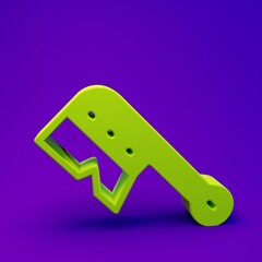Green Beekeeping brush icon isolated on purple-blue background. Tool of the beekeeper. Minimalism concept. 3D render illustration