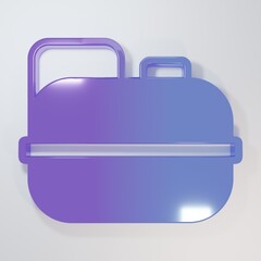 Purple-blue Canister for gasoline icon isolated on grey background. Diesel gas icon. Minimalism concept. 3D render illustration