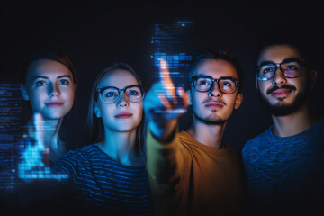 Innovative minds engage in brainstorming to flow ideas and develop strategy with logic