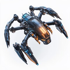 Futuristic robot drone concept art design for advanced technology and sci fi illustration project imagery