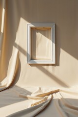 Soft Shadow of Window Frame on Fabric Surface background