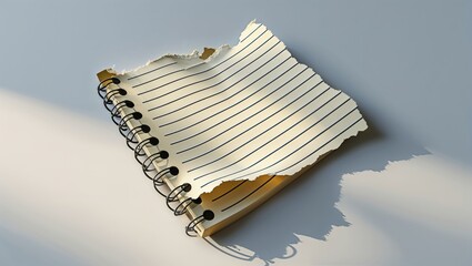Torn Notebook Page with Spiral Holes on Edge background
