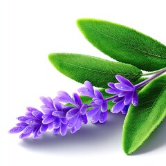 Delicate Watercolor Sprig of Lavender and Sage