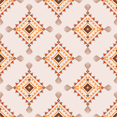 Red ethnic boho seamless pattern. Traditional ornament. Tribal vector pattern. Geometric pattern. Folk motif. Ideas for wallpaper, textiles, wrapping, backgrounds, rugs, carpets, and curtains.