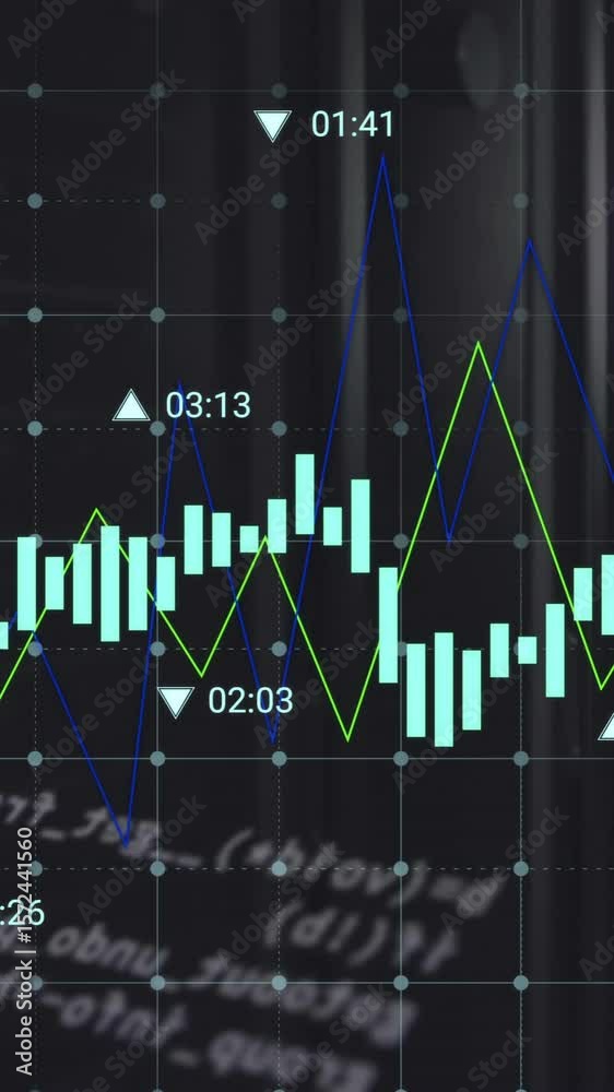 Poster animation of digital data processing over computer servers