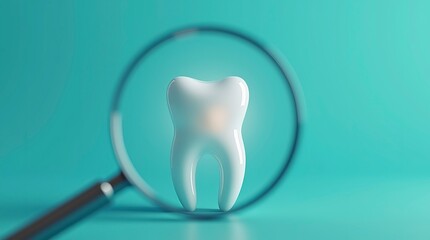 Teeth inspection with magnifying glass