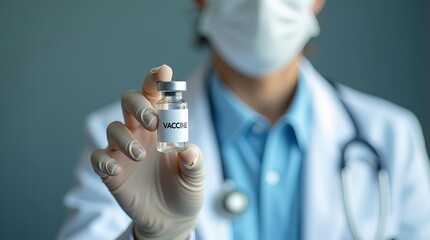 Doctor shows a medicine in a tube for the treatment of a virus.