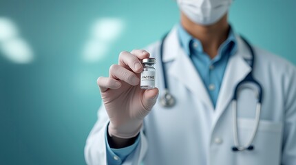 Doctor shows a medicine in a tube for the treatment of a virus.