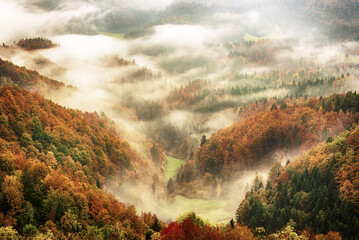 Misty mountain landscape