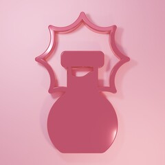 Pink Molecule icon isolated on pink background. Structure of molecules in chemistry, science teachers innovative educational poster. Minimalism concept. 3D render illustration