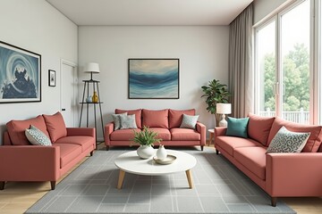 Fototapeta premium Revolutionize Your Space: Augmented Reality App Lets You Design Your Living Room with Virtual Furniture