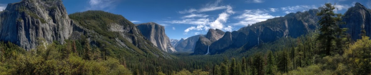 Fototapeta premium Breathtaking hdr 360-degree view of yosemite national park landscape