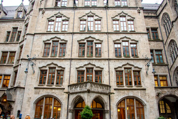 Facade in Courtyard of New Town Hall in Munich - Germany