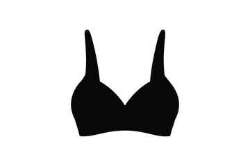 Black Bra Silhouette on White Background for Fashion or Lingerie Designs