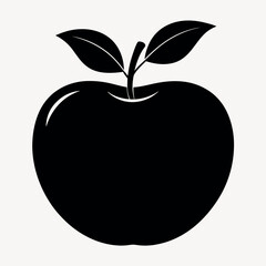 A simple stylized icon of an apple silhouette vector.