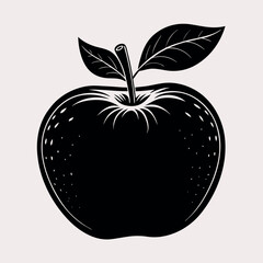 A simple stylized icon of an apple silhouette vector.