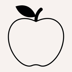 A simple stylized icon of an apple silhouette vector.