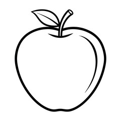 A simple stylized icon of an apple silhouette vector.