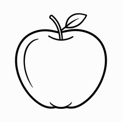 A simple stylized icon of an apple silhouette vector.