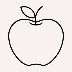A simple stylized icon of an apple silhouette vector.