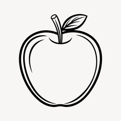 A simple stylized icon of an apple silhouette vector.