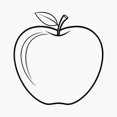 A simple stylized icon of an apple silhouette vector.