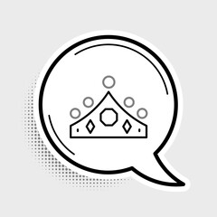 Line King crown icon isolated on grey background. Colorful outline concept. Vector