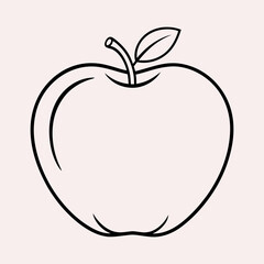 A simple stylized icon of an apple silhouette vector.