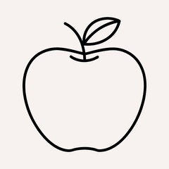 A simple stylized icon of an apple silhouette vector.