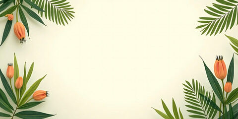 frame with tropical flowers