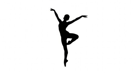 Graceful Ballerina Silhouette in Pointe Position