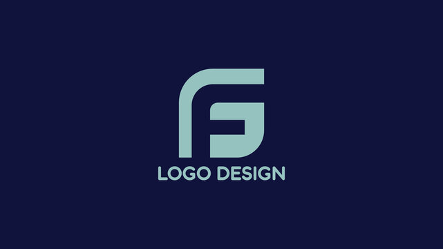 FG monogram logo in smooth modern style with curved letterforms in mint color on dark background, ideal for branding, design firms, or tech startups