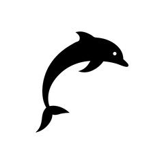 Fototapeta premium Minimalist dolphin jumping for ocean life water and animal graphics