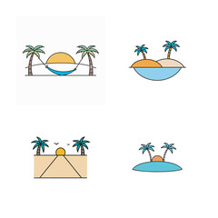 Fototapeta premium set of summer icons