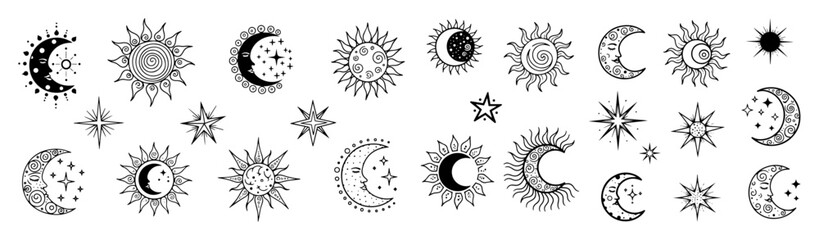 celestial sun moon and stars mystical collection