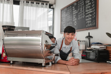 Barista crafting coffee in urban , close-up portrait of passionate skill in cozy setting