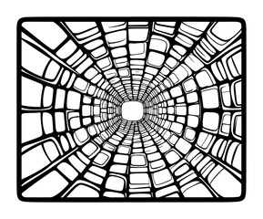 Obraz premium spider web geometric radial pattern halloween background