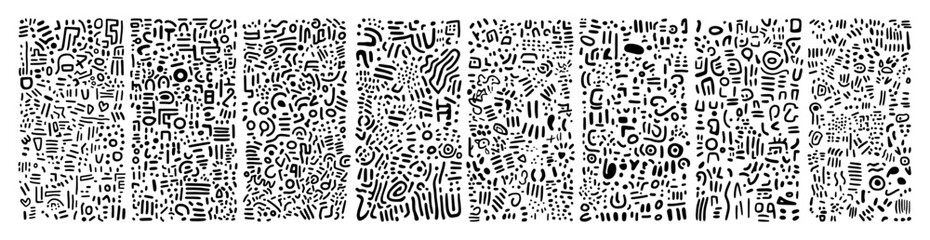 tribal inspired ethnic hand drawn geometric patterns