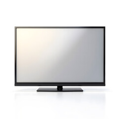 Fototapeta premium 3D Web Icon Illustration of a flat-screen TV with thin black frame and HD display, standing elegantly on a white background