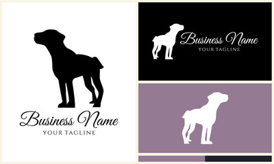 Obraz premium Dog Silhouette Logo Designs. (3)