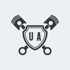 UA Initials Vektor Stok Otomotif Logo Design