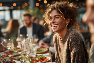 Friends Eating An Al Fresco Lunch