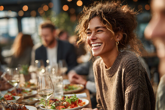 Friends Eating An Al Fresco Lunch