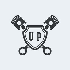 UP Initials Vektor Stok Otomotif Logo Design