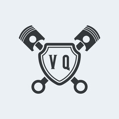 VQ Initials Vektor Stok Otomotif Logo Design