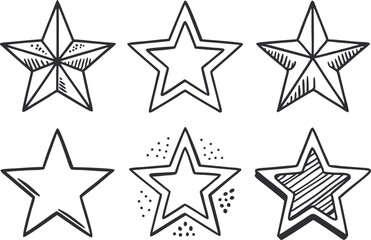 Shining Star Clipart Featuring Celestial and Cosmic Night Sky Themes. Creative Star Clipart Highlighting Magic Wonder and Galaxy Elements. Minimalist Star Clipart with Radiant and Sparkling Designs