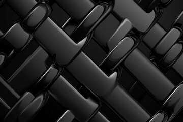 Obraz premium A black and white image of a pattern of squares and rectangles. Black diagonal chain a blockchain concept double.